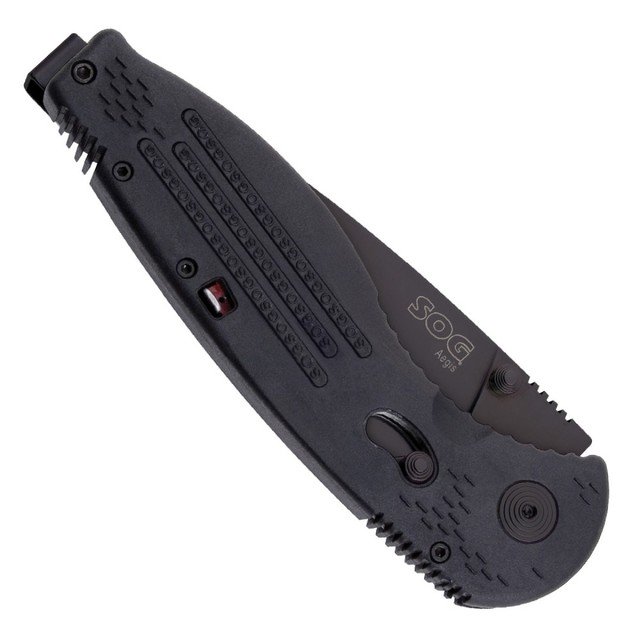Нож SOG Aegis Black AE-02 сталь Aus-8 Titanium Nitride рукоять GRN