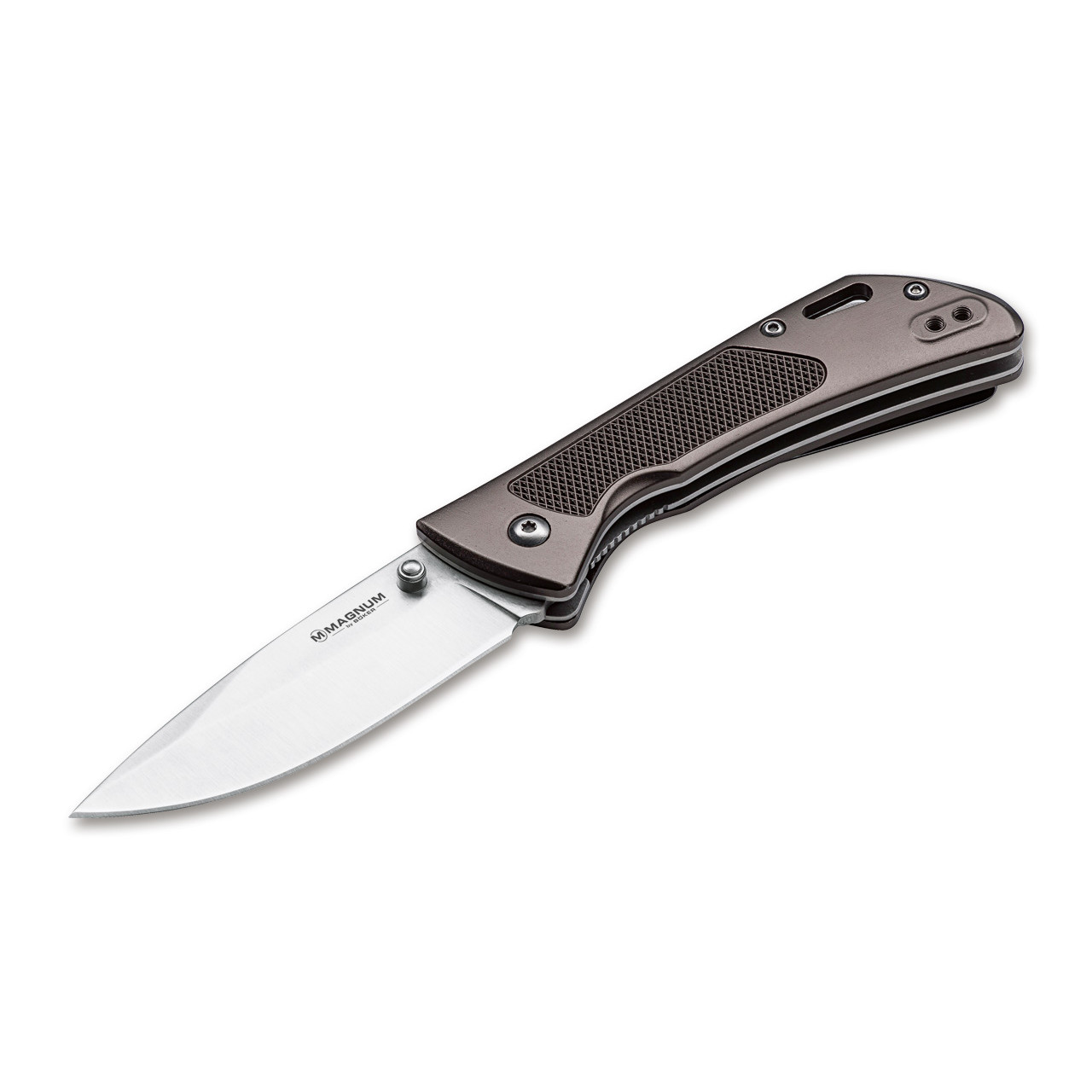 Нож Magnum Advance Checkering Dark Bronze 01RY303 сталь 440A рукоять Aluminum