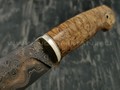 Нож НЛВ4 ламинированная сталь B400 рукоять стаб. карельская береза, мельхиор (Леонид Васильев)