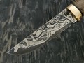 Нож НЛВ6 ламинированная сталь B400 рукоять стаб. карельская береза, латунь (Леонид Васильев)