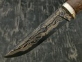 Нож НЛВ7 ламинированная сталь B400 рукоять стаб. карельская береза, мельхиор (Леонид Васильев)