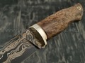 Нож НЛВ7 ламинированная сталь B400 рукоять стаб. карельская береза, мельхиор (Леонид Васильев)