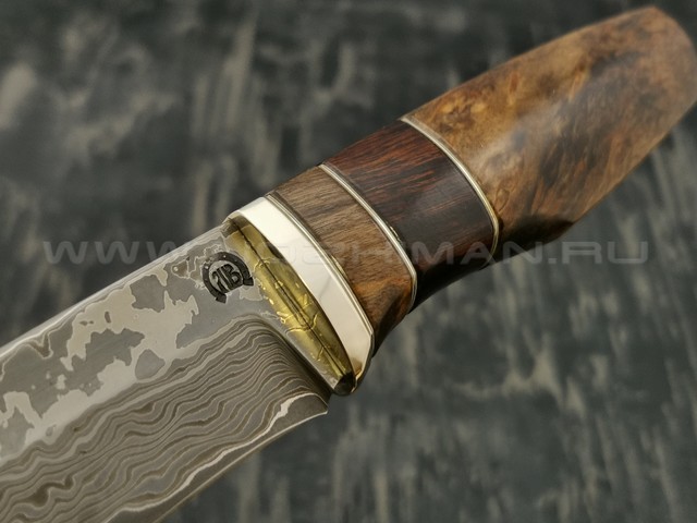 Нож НЛВ8 ламинированная сталь K340 рукоять стаб. карельская береза, айронвуд (Леонид Васильев)