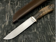 Кметь нож Консул сталь N690 рукоять стаб. карельская береза, мельхиор