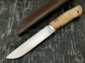 Кметъ нож Консул сталь K340 рукоять стаб. карельская береза, мельхиор