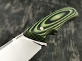 Кметъ нож Акула сталь PGK, рукоять G10 black & green
