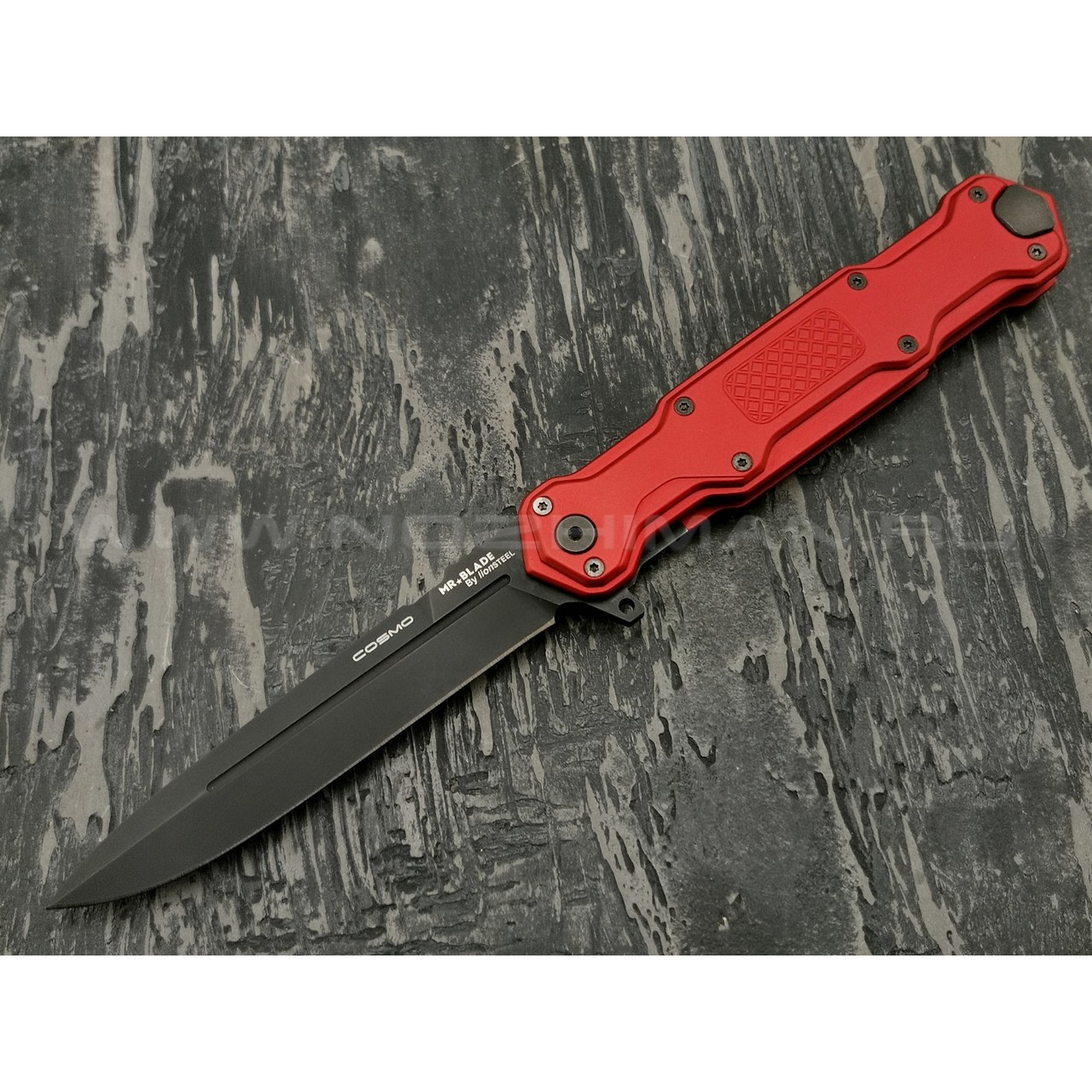 Mr.Blade нож Cosmo сталь Sleipner Black DLC, рукоять Aluminum Ergal Red