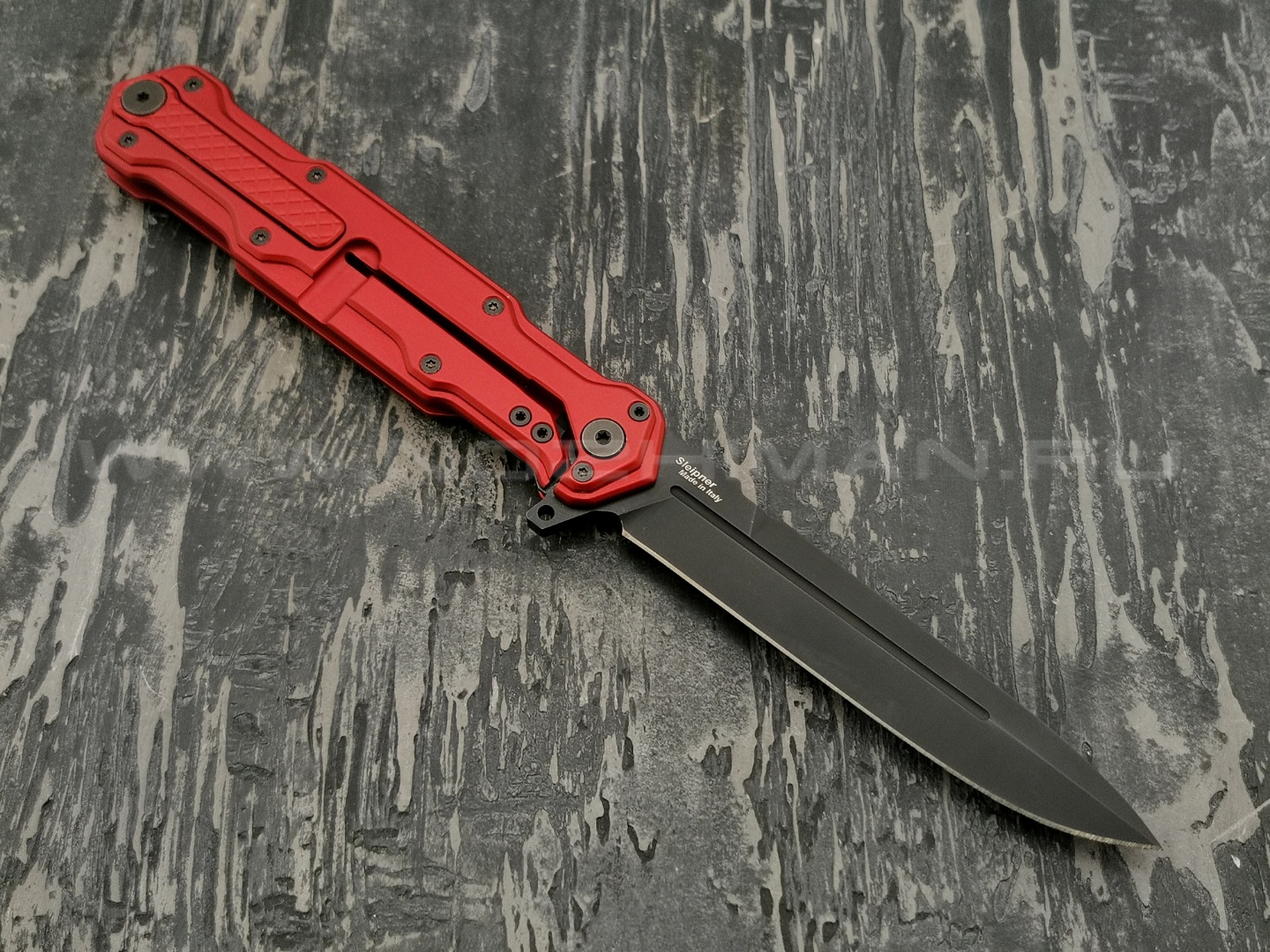 Mr.Blade нож Cosmo сталь Sleipner Black DLC, рукоять Aluminum Ergal Red