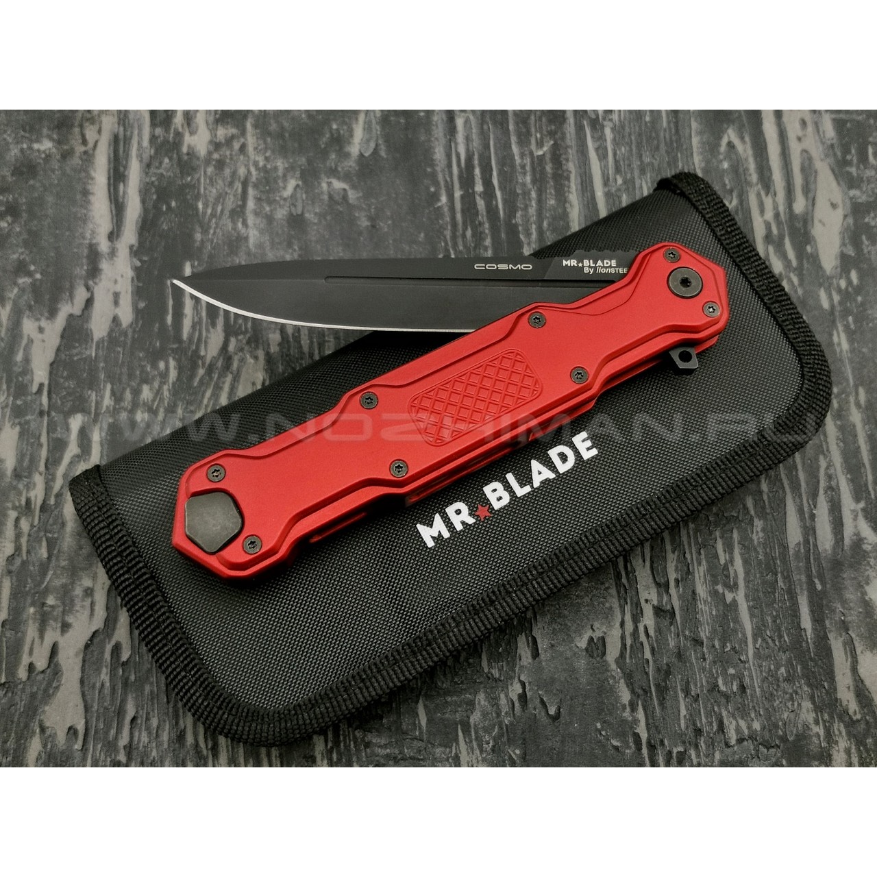 Mr.Blade нож Cosmo сталь Sleipner Black DLC, рукоять Aluminum Ergal Red