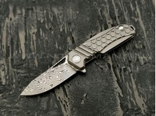TuoTown нож Micro-2 нержавеющий дамаск, рукоять Titanium