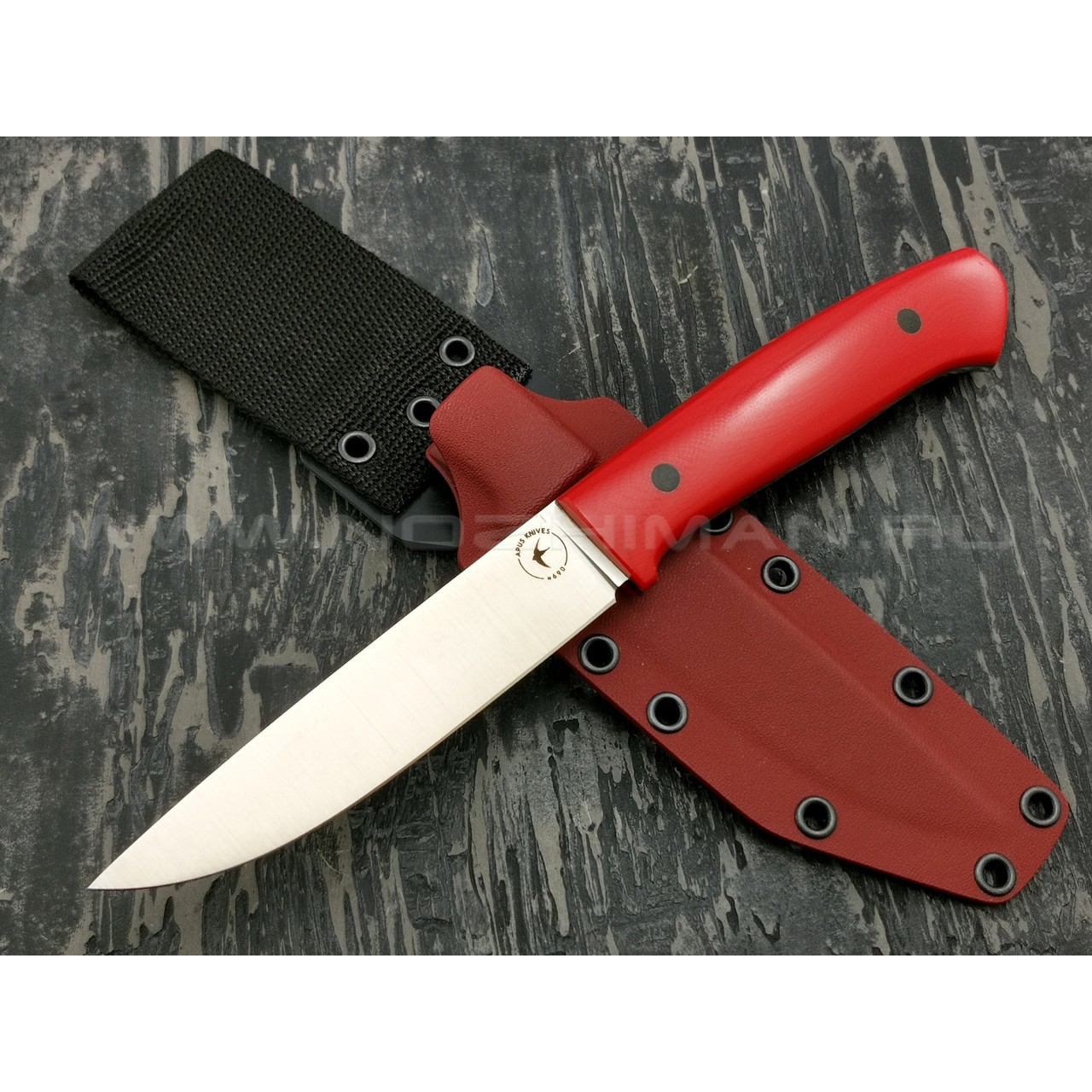 Апус нож Fishman сталь N690 рукоять G10 red