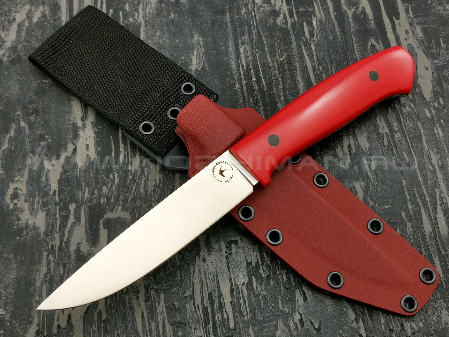 Apus Knives нож Fishman сталь N690 рукоять G10 red