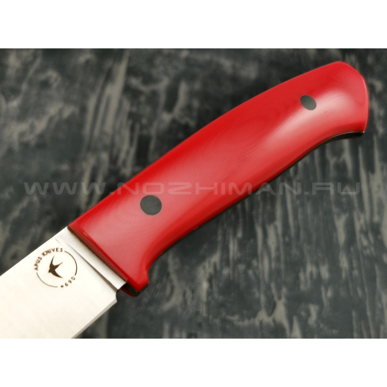 Апус нож Fishman сталь N690 рукоять G10 red