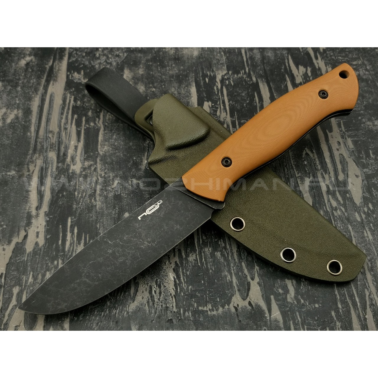 N.C.Custom нож Pride сталь D2 блэквош, рукоять G10 brown