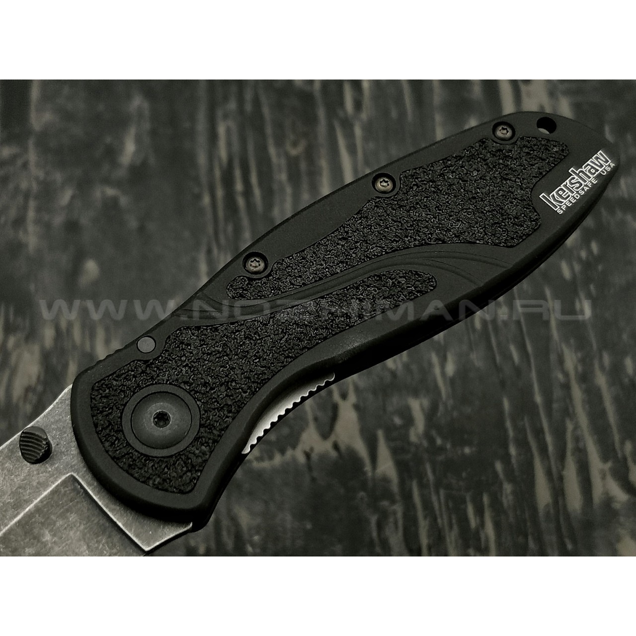 Нож Kershaw Blur 1670BW сталь 14C28N блэквош рукоять Aluminum 6061-T6 black