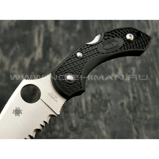 Нож Spyderco Dragonfly 2 C28SBK2 serrated, сталь VG-10 satin, рукоять FRN black