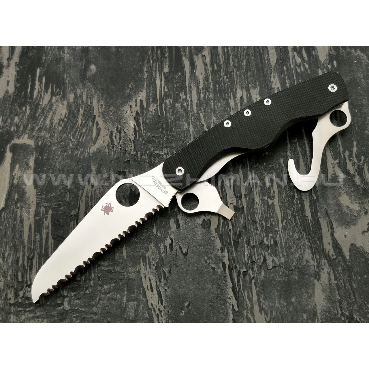 Нож Spyderco Clipitool Rescue C209GS, сталь 8Cr13Mov satin, рукоять G10 black