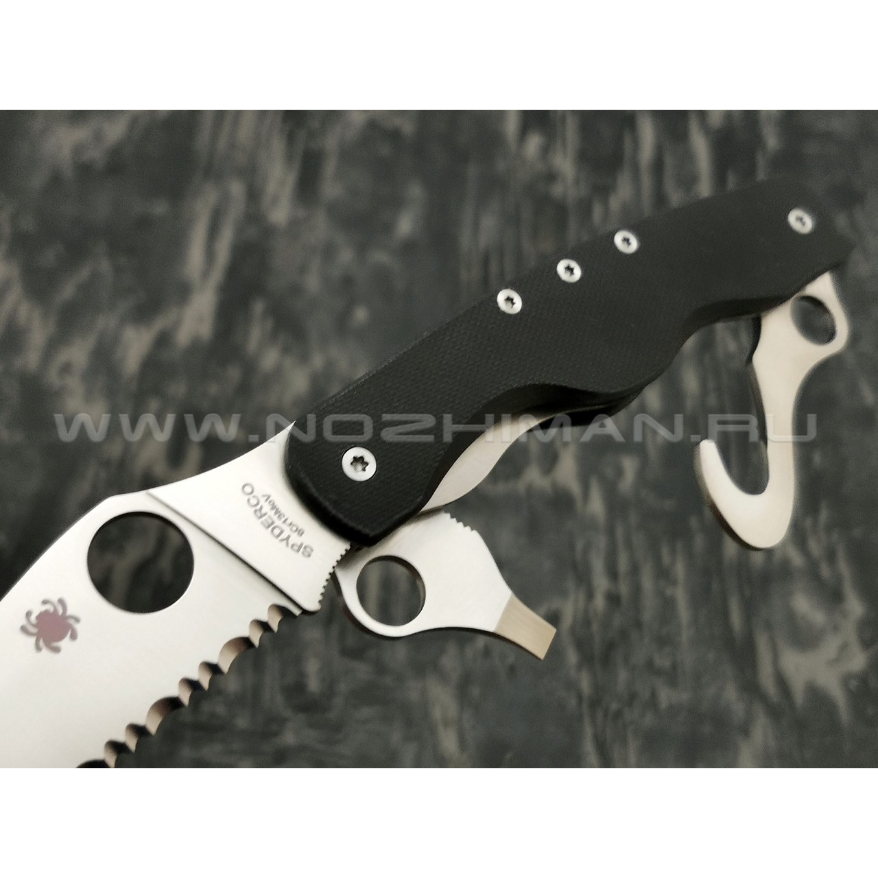 Нож Spyderco Clipitool Rescue C209GS, сталь 8Cr13Mov satin, рукоять G10 black