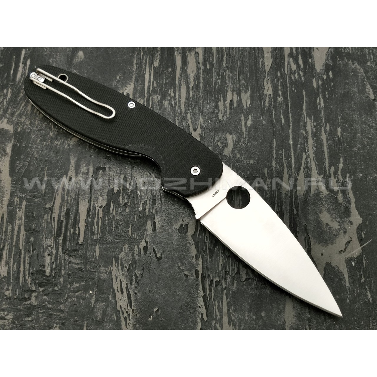 Нож Spyderco Emphasis Plain C245GP, сталь 8Cr13MoV satin, рукоять G10 black