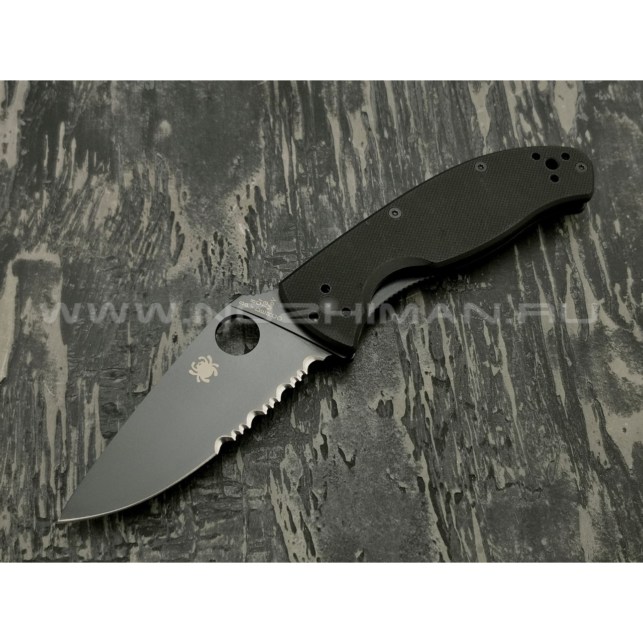 Нож Spyderco Tenacious PS C122GBBKPS, сталь 8Cr13MoV black, рукоять G10 black