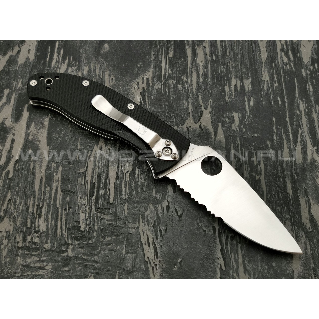 Нож Spyderco Tenacious PS C122GPS, сталь 8Cr13MoV satin, рукоять G10 black