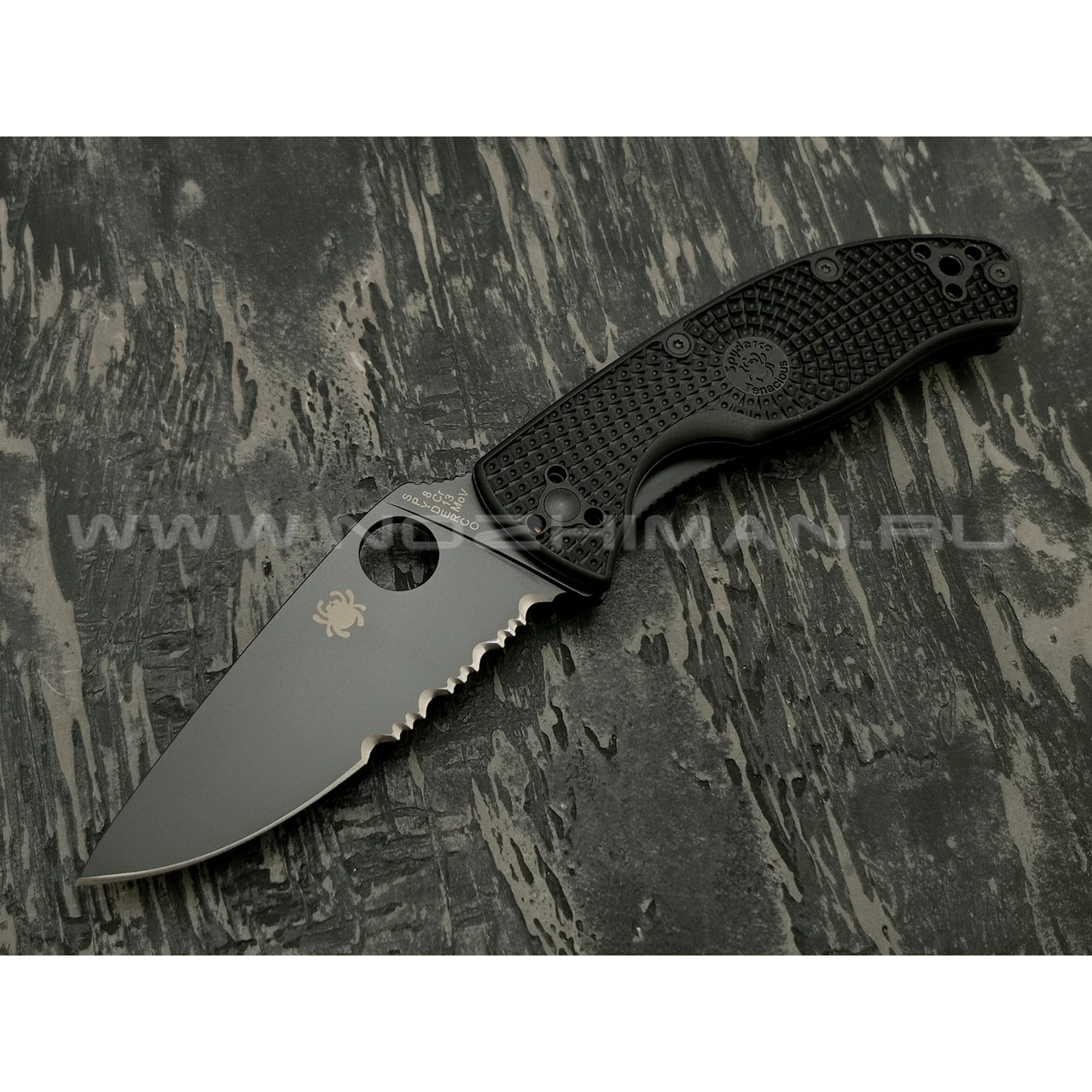 Нож Spyderco Tenacious PS C122PSBBK, сталь 8Cr13MoV black, рукоять FRN black