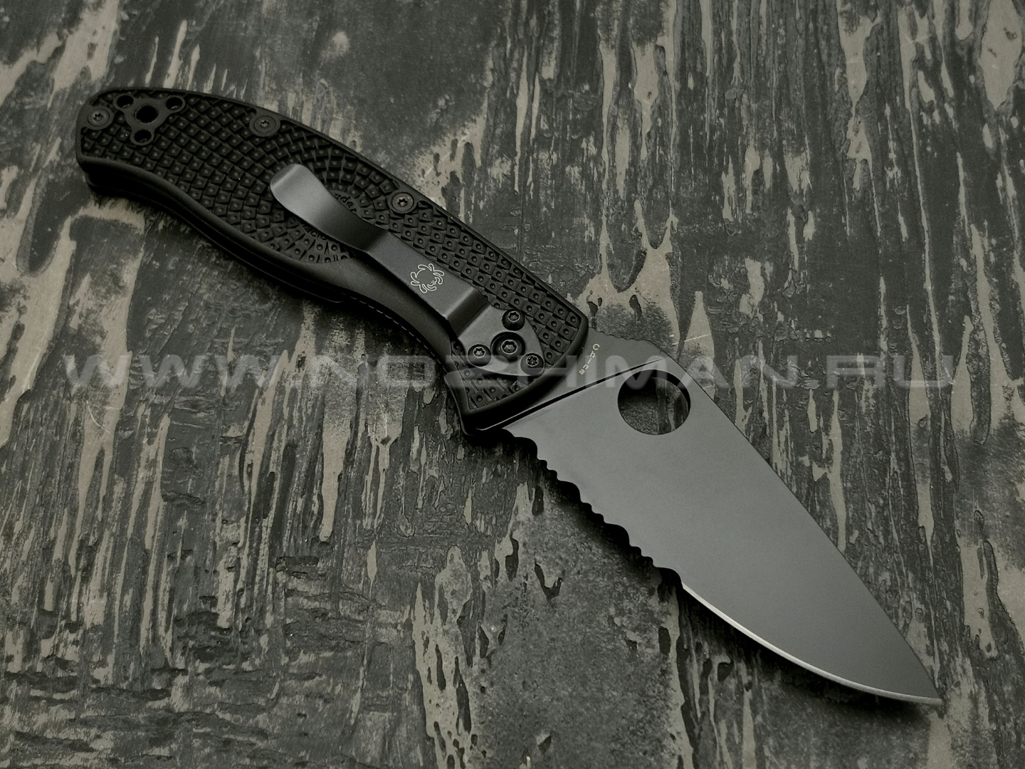 Нож Spyderco Tenacious PS C122PSBBK, сталь 8Cr13MoV black, рукоять FRN black