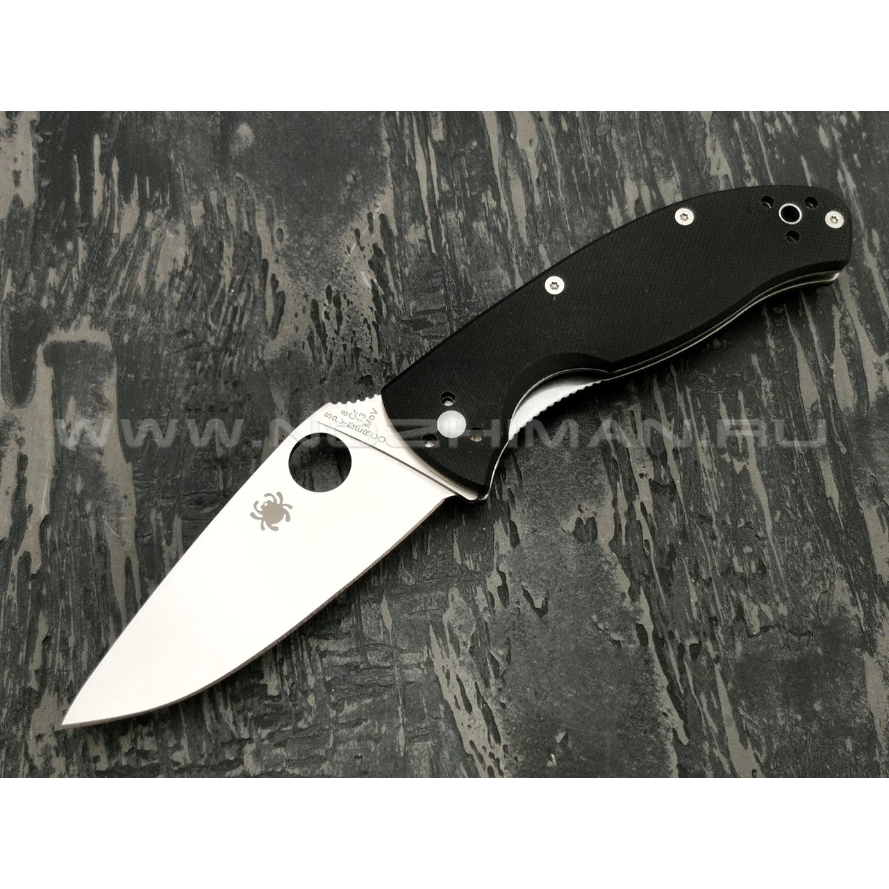 Нож Spyderco Tenacious Plain C122GP, сталь 8Cr13MoV satin, рукоять G10 black