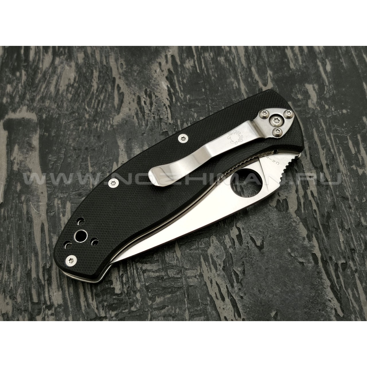 Нож Spyderco Tenacious Plain C122GP, сталь 8Cr13MoV satin, рукоять G10 black