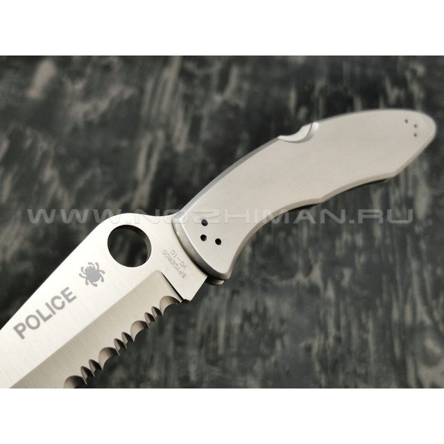 Нож Spyderco Police Serrated C07S, сталь VG-10 satin, рукоять Steel 410SS