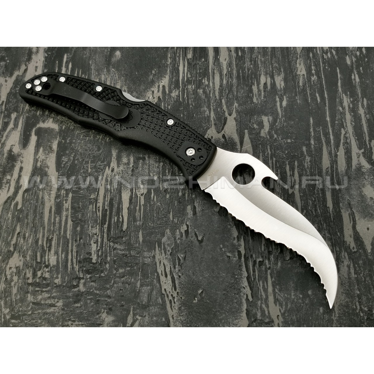 Нож Spyderco Matriarch 2 Emerson C12SBK2W, сталь VG-10 satin, рукоять FRN black