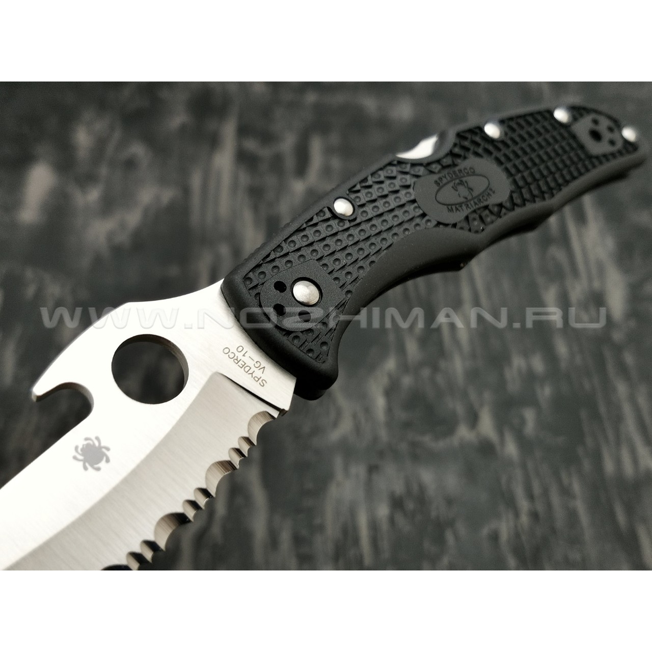 Нож Spyderco Matriarch 2 Emerson C12SBK2W, сталь VG-10 satin, рукоять FRN black