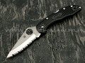 Нож Spyderco Delica 4 serrated C11SBK, сталь VG-10 satin, рукоять FRN black