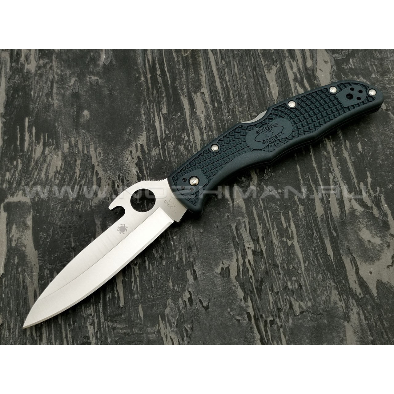 Нож Spyderco Endura 4 Emerson Plain Edge C10PGYW, сталь VG-10 satin, рукоять FRN grey