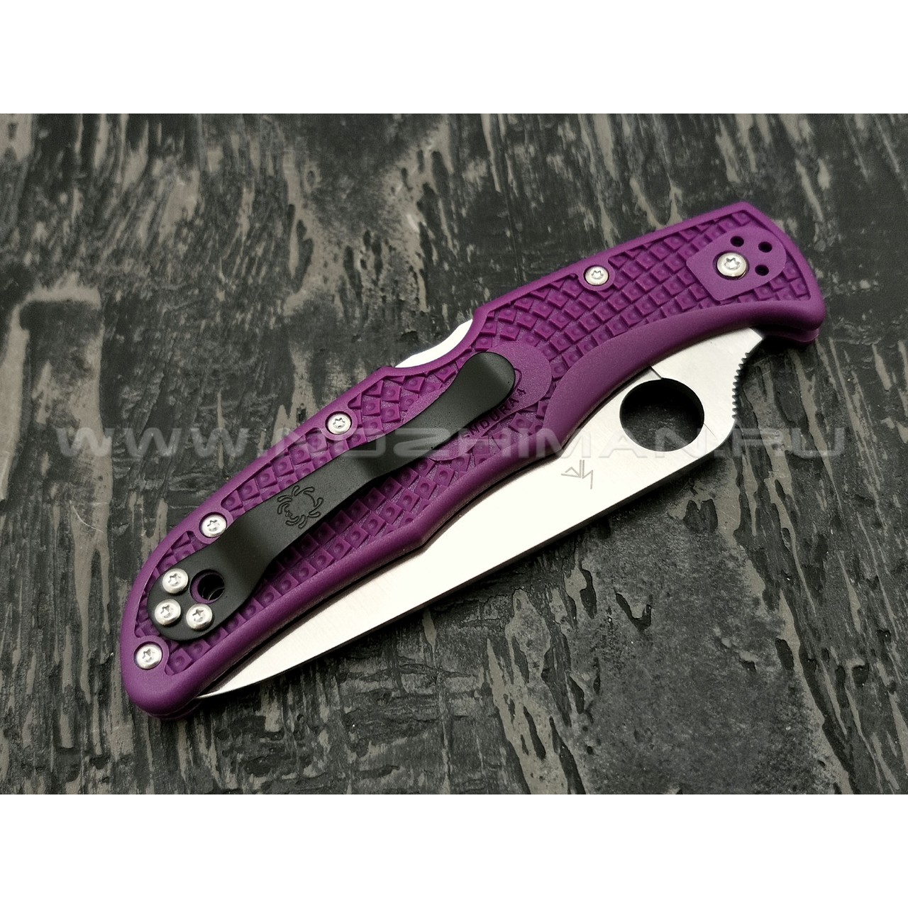 Нож Spyderco Endura 4 Flat Ground Purple C10FPPR, сталь VG-10 satin, рукоять FRN Purple