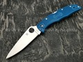 Нож Spyderco Endura 4 Flat Ground Blue C10FPBL, сталь VG-10 satin, рукоять FRN Blue
