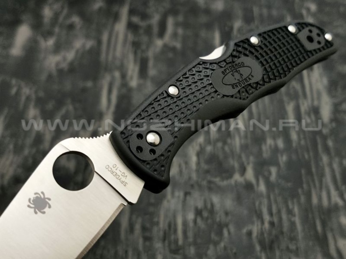 Нож Spyderco Endura 4 Flat Ground Black C10FPBK, сталь VG-10 satin, рукоять FRN Black