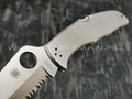 Нож Spyderco Endura 4 Stainless Serrated C10S, сталь VG-10 satin, рукоять Stainless Steel