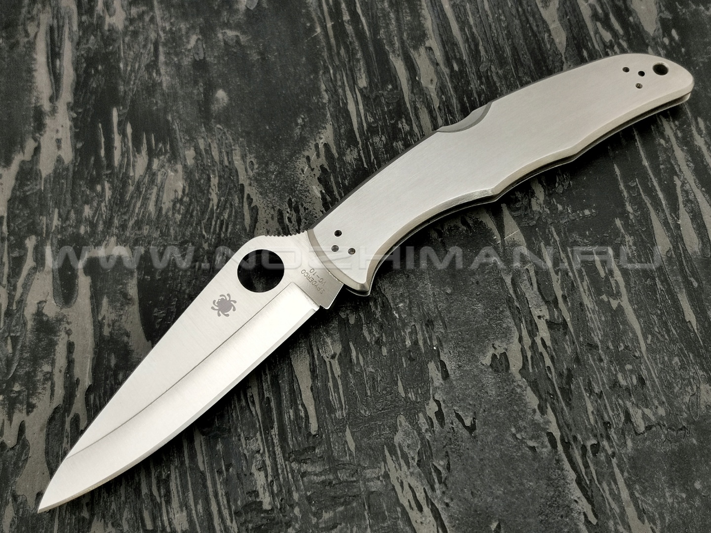 Нож Spyderco Endura 4 Stainless Plain Edge C10P, сталь VG-10 satin, рукоять Stainless Steel