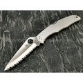Нож Spyderco Endura 4 Stainless Serrated C10S, сталь VG-10 satin, рукоять Stainless Steel