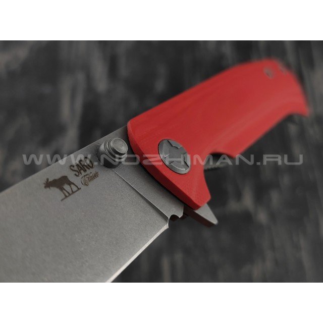Нож SARO Чиж Next красный сталь K110, рукоять G10