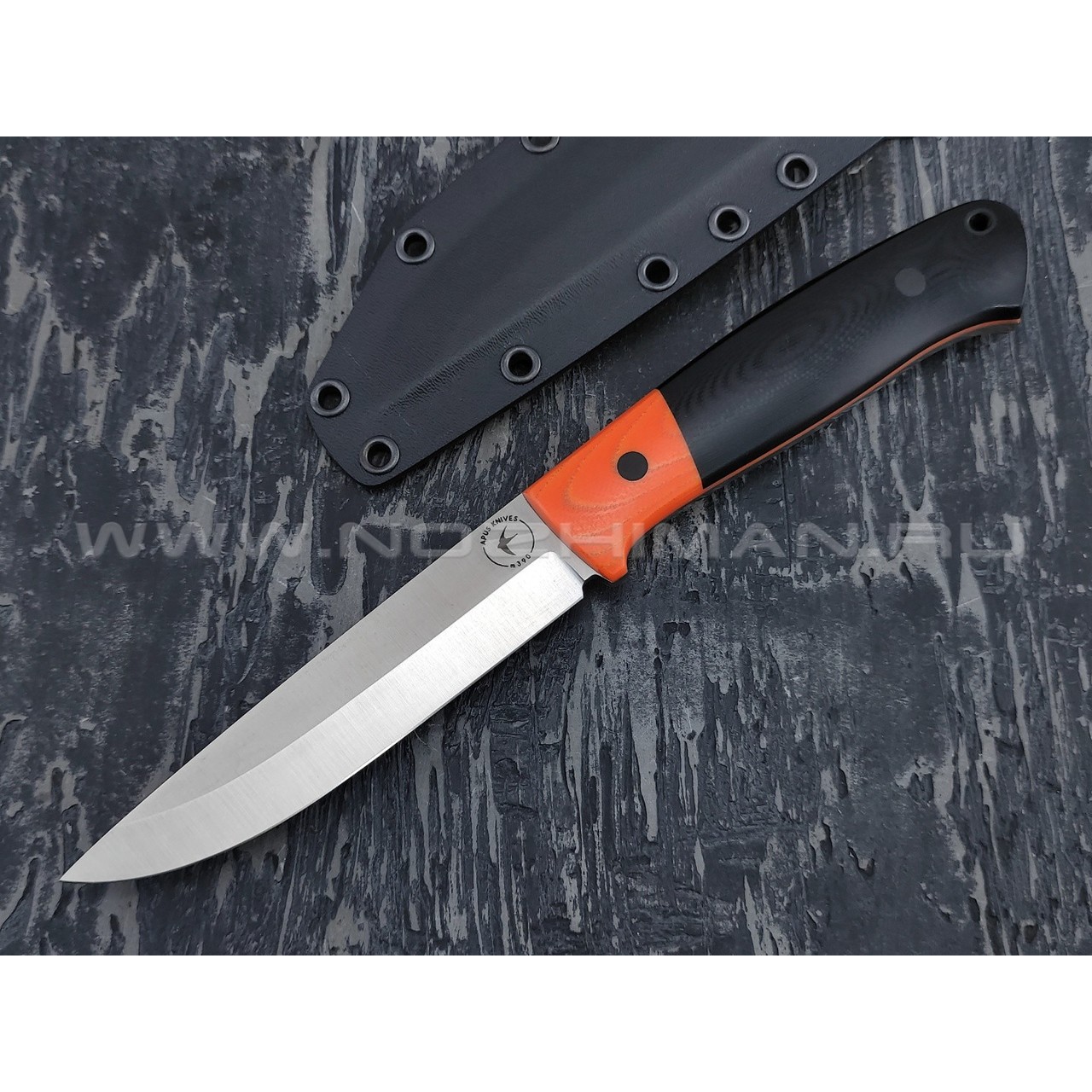 Апус нож Maverick сталь M390, рукоять G10 black & orange