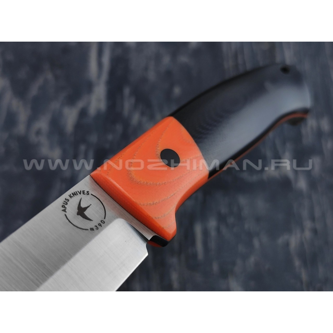 Апус нож Maverick сталь M390, рукоять G10 black & orange