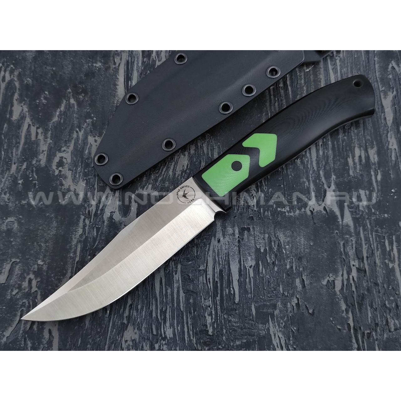 Апус нож Destruktor WEST сталь N690, рукоять G10 black & green