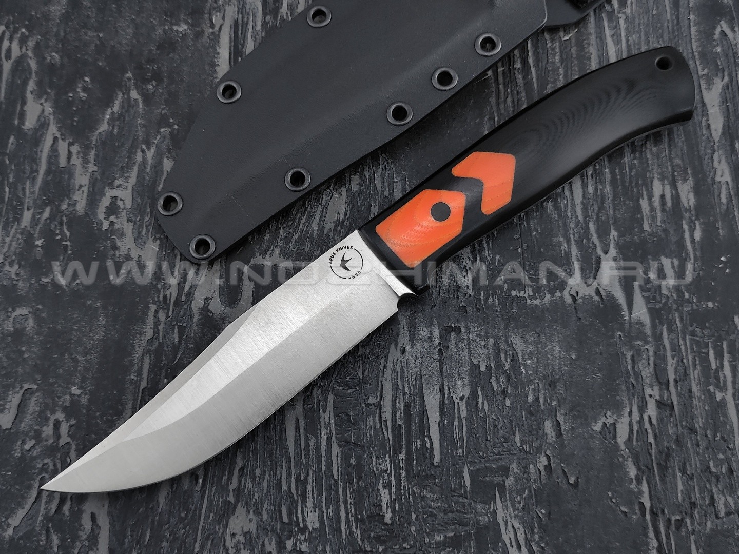 Apus Knives нож Destruktor WEST сталь N690, рукоять G10 black & orange