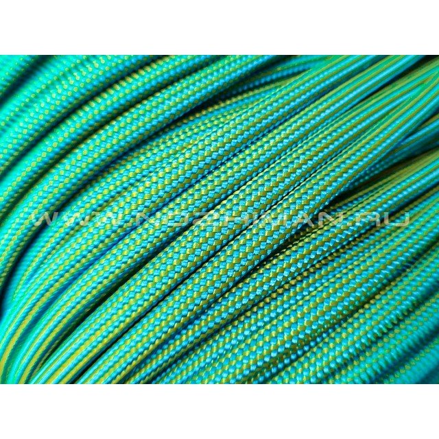 Paracord 550 Yellow & Caribbean Blue Stripes