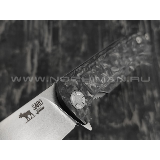 Saro нож Чиж Next сталь Elmax, рукоять Chaotic carbon fiber black