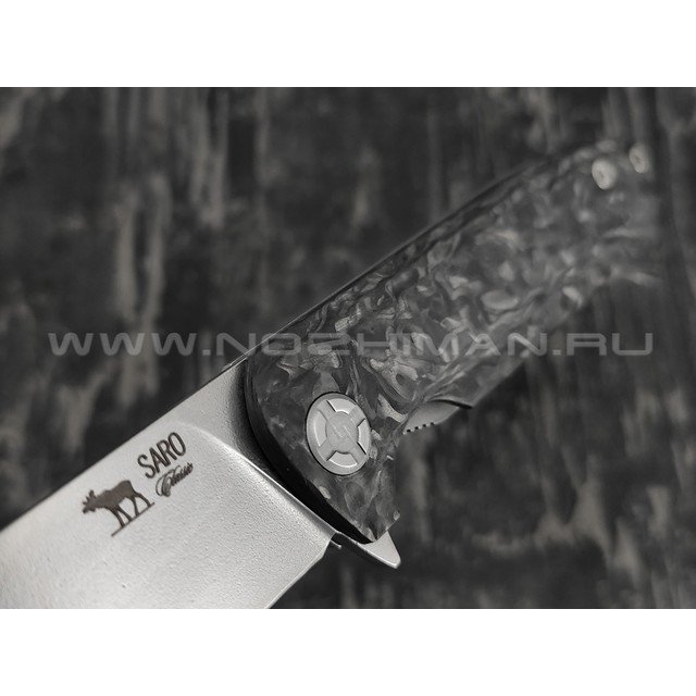 Saro нож Чиж Next сталь Elmax, рукоять Chaotic carbon fiber black