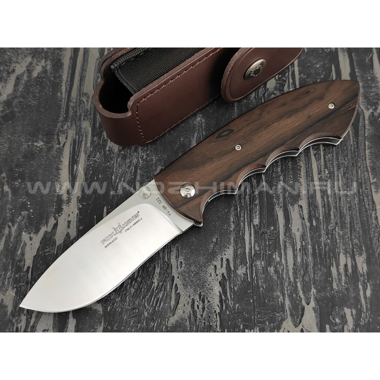 Нож Fox BR322 HUNTING RUSS KOMMER сталь N690, рукоять дерево зирикот
