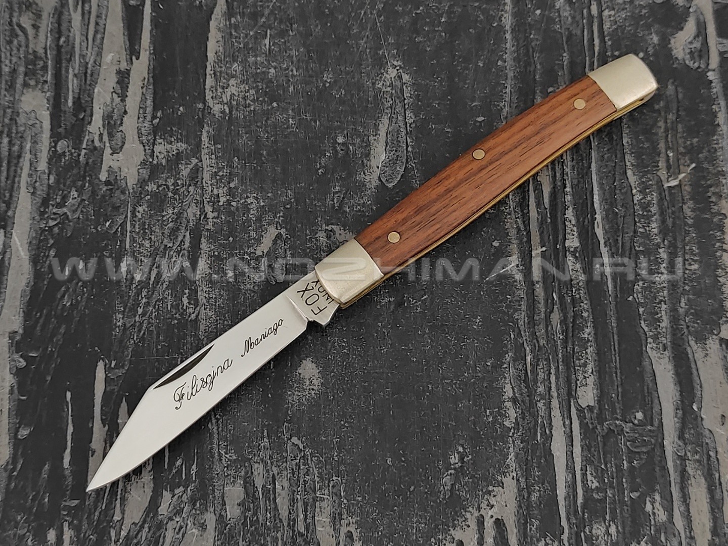 Нож Fox 627/1 сталь 420HC, рукоять дерево палисандр
